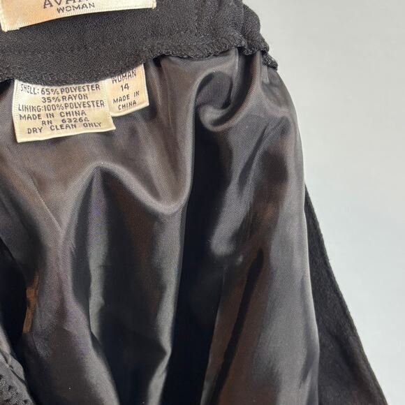 Vintage Haut De Gamme En Avance Black Trousers Pleated Lined Dress Pants 14 High - Picture 6 of 8